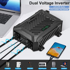 DATOUBOSS Dual Voltage Pure Sine Wave Inverter 2000/4000W, Intelligent Detection12V/24V to 230V, for RV car home off-grid.
