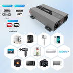 DATOUBOSS 2000W Pure Sine Wave Inverter with 4000W peak power, 12V-230V, with EU sockets, USB ports,  for home, cars, trucks.