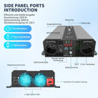 DATOUBOSS 2000W Pure Sine Wave Inverter with 4000W peak power, 12V-230V, with EU sockets, USB ports,  for home, cars, trucks.