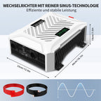 DATOUBOSS 3500W Pure Sine Wave Inverter, 24V to 230V, 7000W peak power, with LCD Display&2 EU Socket for RV car home off-grid