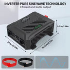 DATOUBOSS 2000/4000W Pure Sine Wave Inverter, 12V/24V to 230V, LCD display, and 2 EU sockets for stable voltage conversion.