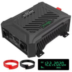 DATOUBOSS 2000/4000W Pure Sine Wave Inverter, 12V/24V to 230V, LCD display, and 2 EU sockets for stable voltage conversion.