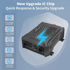 DATOUBOSS 2000/4000W Pure Sine Wave Inverter, 12V/24V to 230V, LCD display, and 2 EU sockets for stable voltage conversion.